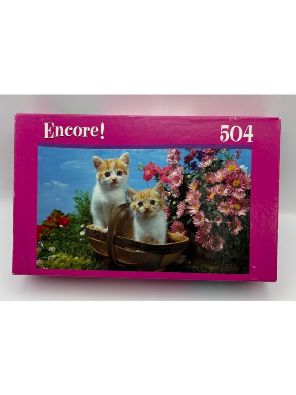 Encore! Twin Kittens Jigsaw Puzzle 504 Pieces Cats Flowers NEW